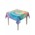 thumbnail image 1 of Colorful Tie Dye Table Cloth, Rainbow Ombre Abstract Pattern Art Waterproof Tablecloth for Square Tables, Reusable Washable Fabric Table Cover for Restaurant Kitchen Dining Tables 60"x60", 1 of 6