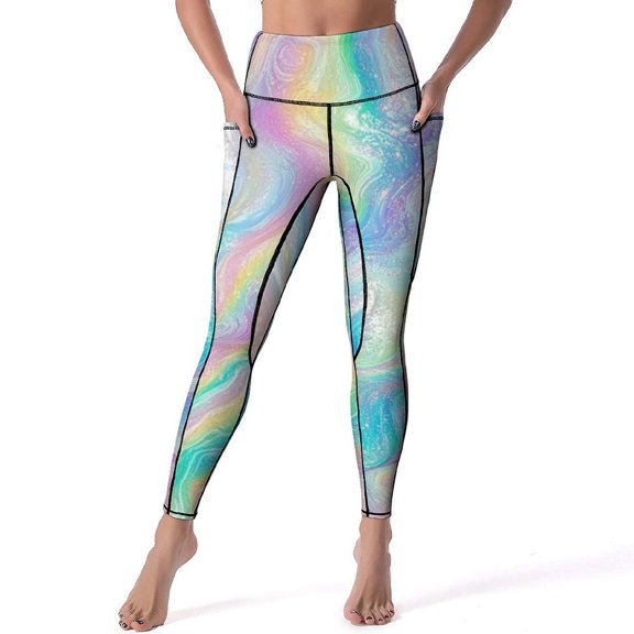 Colorful Tie Dye Vortex High Waisted Leggings for Women No See Through Tummy Control Buttery Soft Yoga Pants for Workout Athletic Running