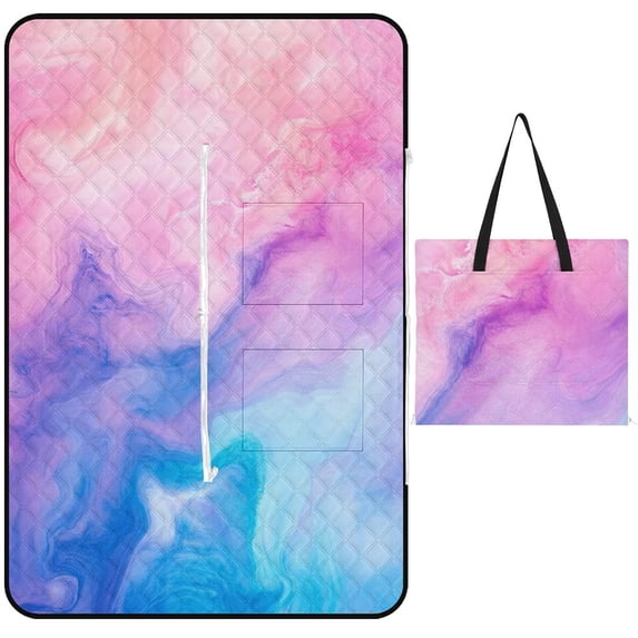 Colorful Tie Dye Vortex Picnic Blanket Waterproof Outdoor Beach Blanket Hand-held Pad Suitable for Travel, Camping, Beach, Family Gatherings