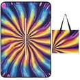 thumbnail image 1 of Colorful Tie Dye Vortex Picnic Blanket Waterproof Outdoor Beach Blanket Hand-held Pad Suitable for Travel, Camping, Beach, Family Gatherings, 1 of 8