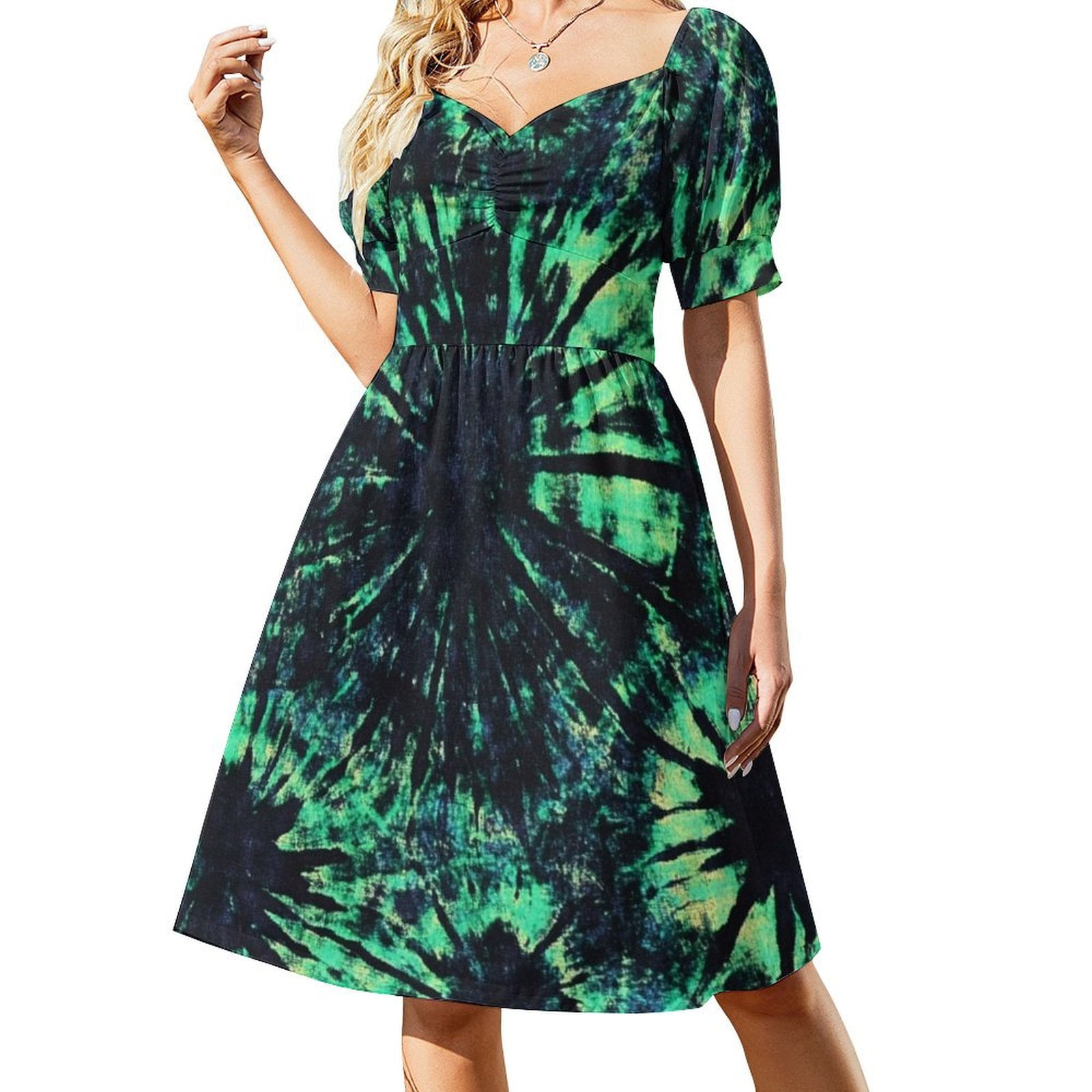 Tie Dye Summet Dreasez Colorful Tie Dye Vortex Summer Dresses for Women Beach Boho - Walmart.com