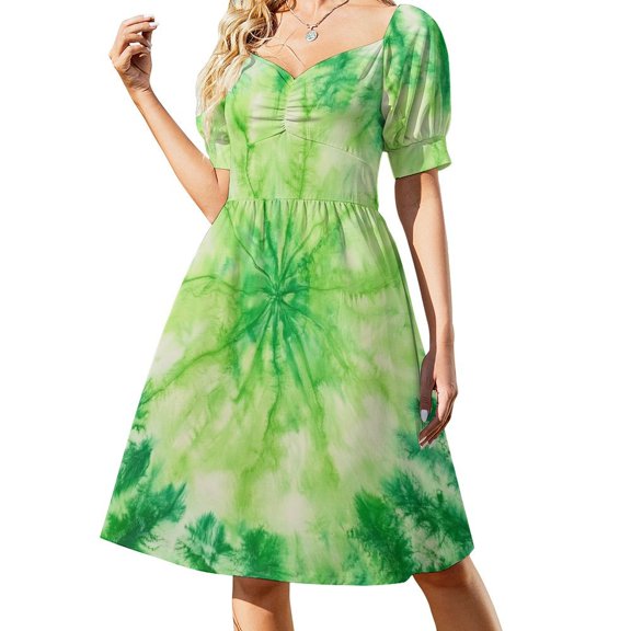 Colorful Tie Dye Vortex Summer Dresses for Women Beach Boho