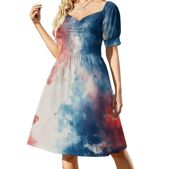 Colorful Tie Dye Vortex Summer Dresses for Women Beach Boho
