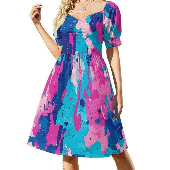 Colorful Tie Dye Vortex Summer Dresses for Women Beach Boho