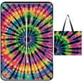 thumbnail image 1 of Colorful Tie Dye Vortex Waterproof Picnic Blanket with Foldable Zipper, Suitable for Outdoor Use, Suitable for Travel, Camping, Beaches, Parks, Grasslands, Picnic Blanket Accessories, 1 of 8