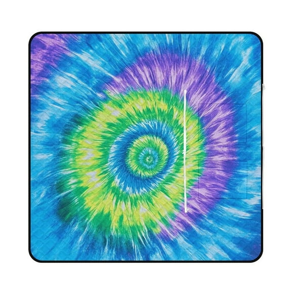 Colorful Tie Dye Vortex Waterproof Picnic Blanket with Foldable Zipper, Suitable for Outdoor Use, Suitable for Travel, Camping, Beaches, Parks, Grasslands, Picnic Blanket Accessories
