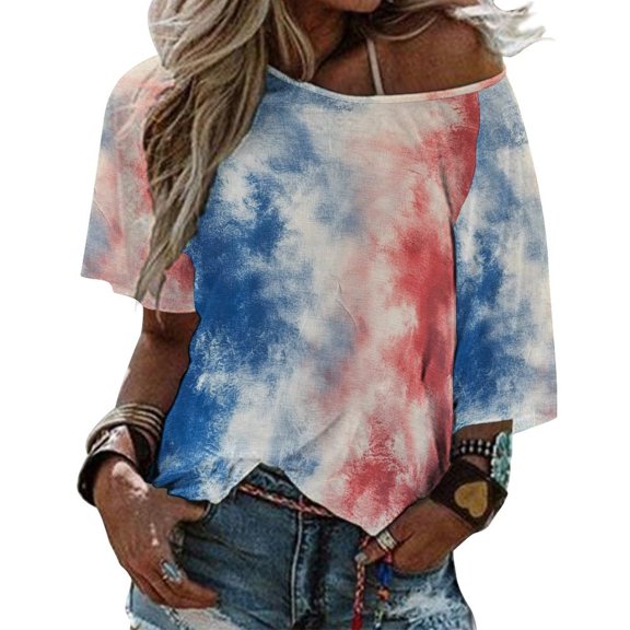 Colorful Tie Dye Vortex Women's Graphic Tees Casual Summer Funny Printed Short Sleeve Cute T Shirts Tops