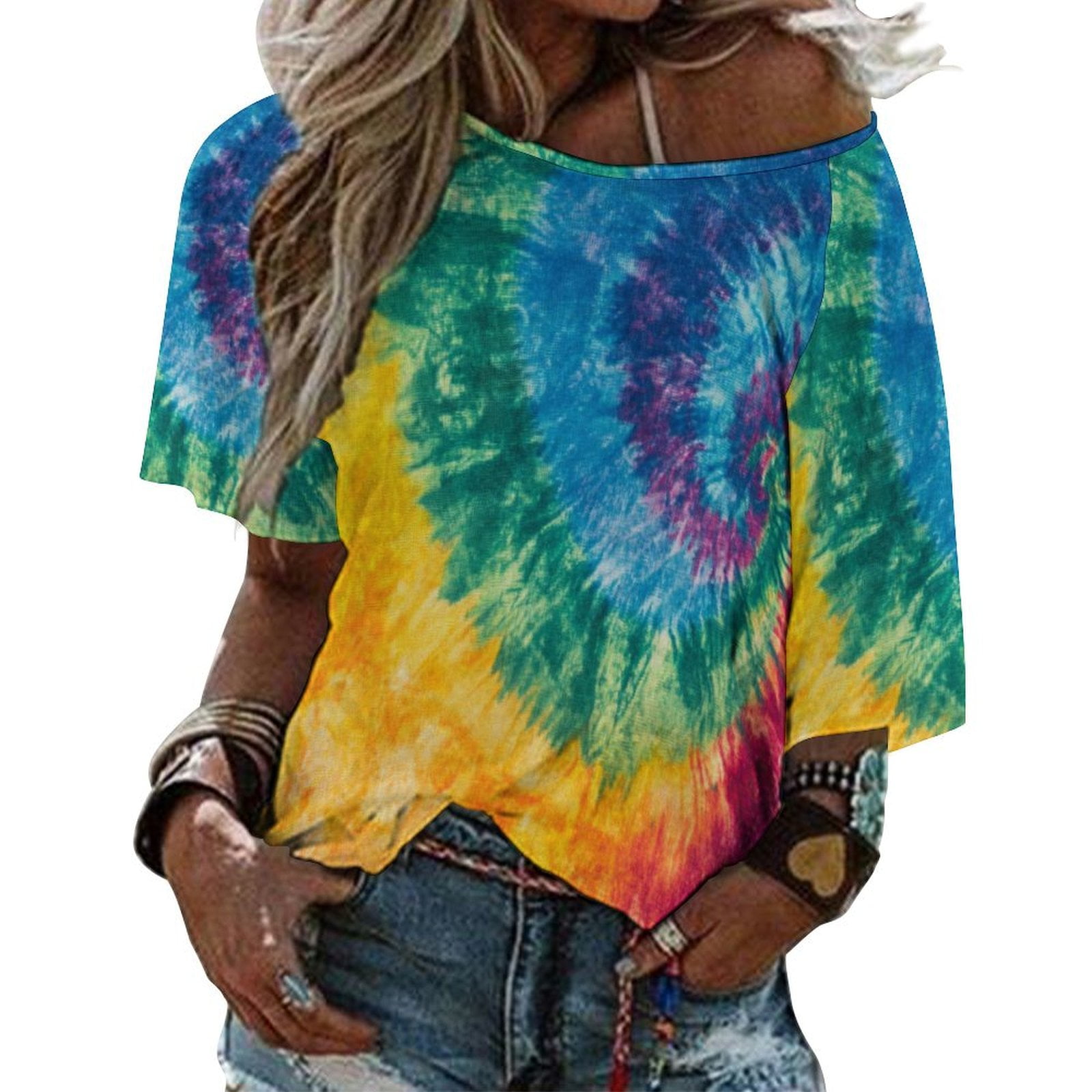 Women's Love Heart Graphic T-Shirt - Casual Summer Short Sleeve Funny Fashion Tee Top