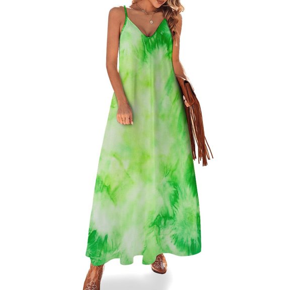Colorful Tie Dye Vortex Women's Summer Dresses 2025 Beach Casual Sleeveless Floral Print Tank Loose Sundress