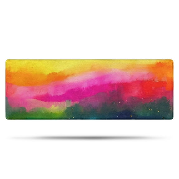 Colorful Tie Dye Wave Pattern Bathroom Rugs Mat,Non Slip Microfiber Bathroom Rug,Rubber Backing,Soft Bathroom Mats for Bathroom Floor,Tub and Shower,47x17in(120x43cm)