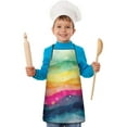 thumbnail image 1 of Colorful Tie Dye Wave Pattern Kids Aprons for Girls and Boys,Adjustable Neck Strap Toddler Aprons for Kids Cooking Baking, 1 of 6