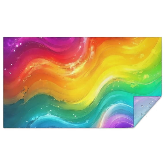 Colorful Tie Dye Wave Pattern Rectangle Tablecloth 60"x102",Waterproof Polyester Rectangle Table Cloth, Wipeable Spillproof Polyester Tablecloth for Dining, Camping, Indoor and Outdoor