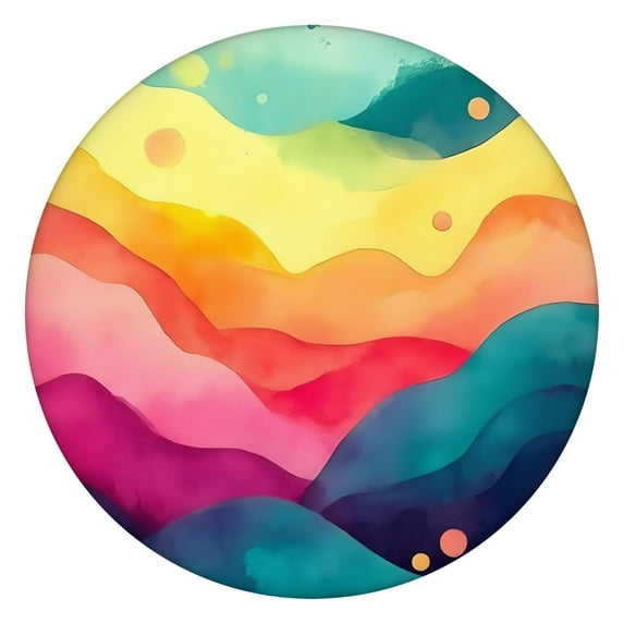 Colorful Tie Dye Wave Pattern Round Fitted Tablecloth with Elastic Edge,Dining Table Cover Waterproof,Outdoor Round Tablecloth for Camping,Dining,Indoor and Outdoor