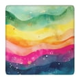 thumbnail image 1 of Colorful Tie Dye Wave Pattern Square Fitted Tablecloth with Elastic Edge,Square Table Cover,Washable Elastic Table Cover for Home Kitchen Party Decor 36"x36", 1 of 6