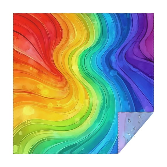 Colorful Tie Dye Wave Pattern Square Tablecloth,Waterproof Square Table Cover,Wipeable Spillproof Washable Table Cover for Home Kitchen Party Decor 42"X42"(107x107cm)