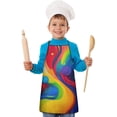 thumbnail image 1 of Colorful Tie Dye Wave Sphere Pattern Kids Aprons for Girls and Boys,Adjustable Neck Strap Toddler Aprons for Kids Cooking Baking, 1 of 6