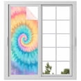 thumbnail image 1 of Colorful Tie Dye Window Privacy Film, Rainbow Ombre Abstract Pattern Art Static Cling UV Sun Blocking Heat Control Window Tint Day and Night, Non-Adhesive One Way Windows Privacy Cover 23.6''x59'', 1 of 7