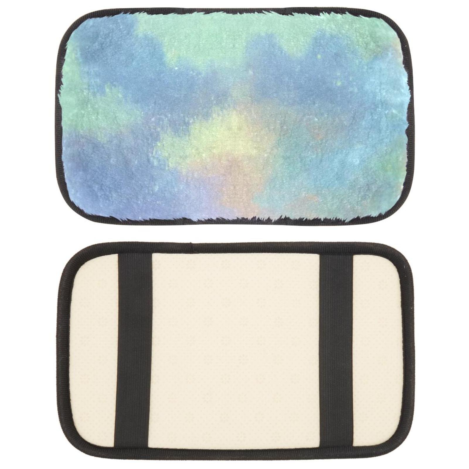 Colorful Tie Dyeing Car Armrest Storage Box Mat, Memory Cotton Leather