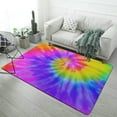 thumbnail image 1 of Colorful Tie-dye Swirl_1 Carpet Style Living Room Bedroom Soft Comfy Rug Modern 3d Entry Mats Household, 1 of 7