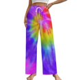 thumbnail image 1 of Colorful Tie-dye Swirl_1 Pajamas Leisure Trousers Soft Warm Sleepwear Bottoms Loose Retro Nightwear, 1 of 6