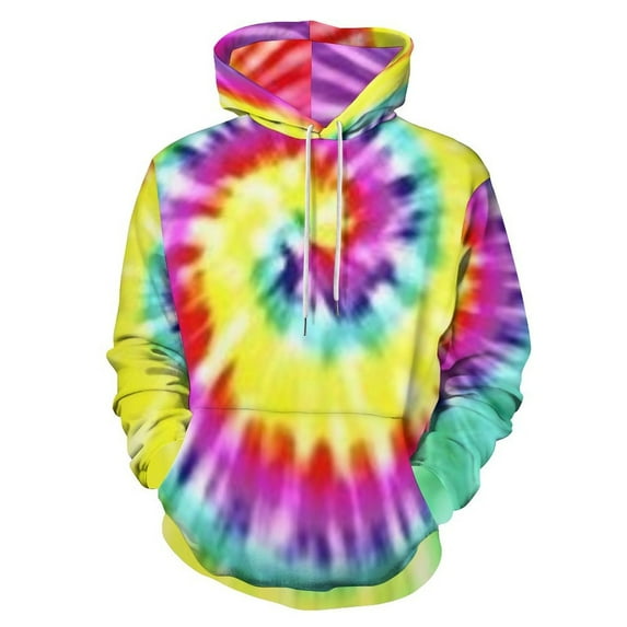 Colorful Tie-dye Swirl_2 Men's Women Vintage 3D Hooded Sweatshirt - All-Season Loose Fit Streetwear