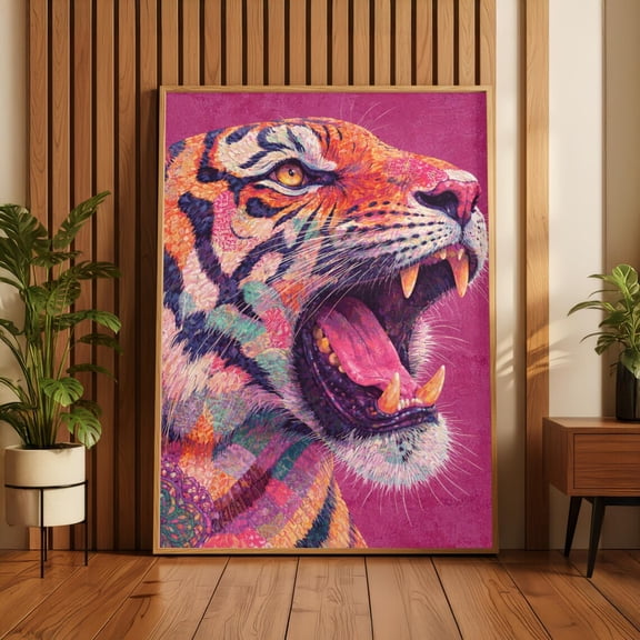 Colorful Tiger Bold Animal Wall Art Poster Unframed Paper Print