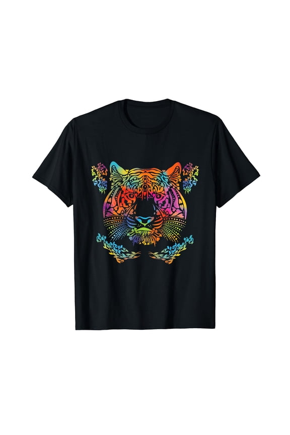 Colorful Tiger Face Graphic T-Shirt for Eye-Catching Style and Comfort