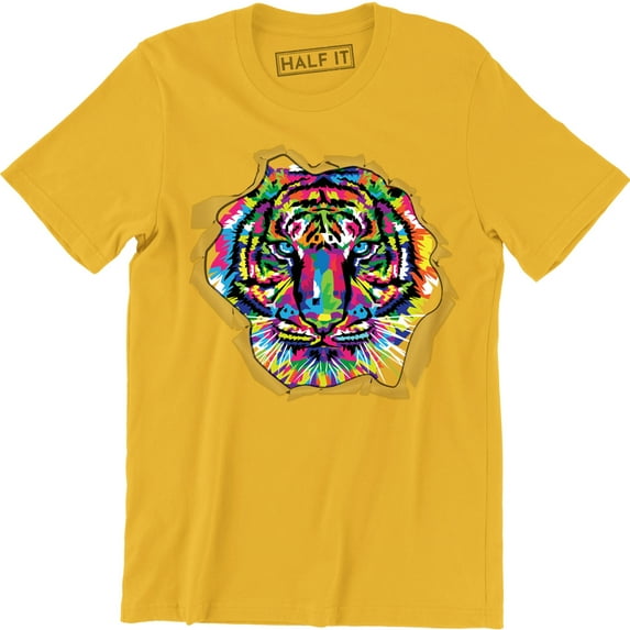 Colorful Tiger Face Neture Wild Animal Pet Lovers Men's T-Shirt