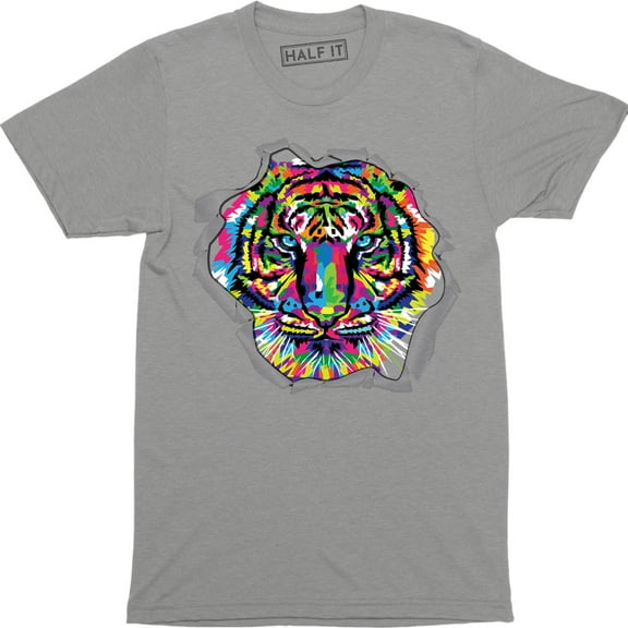 Colorful Tiger Face Neture Wild Animal Pet Lovers Men's T-Shirt