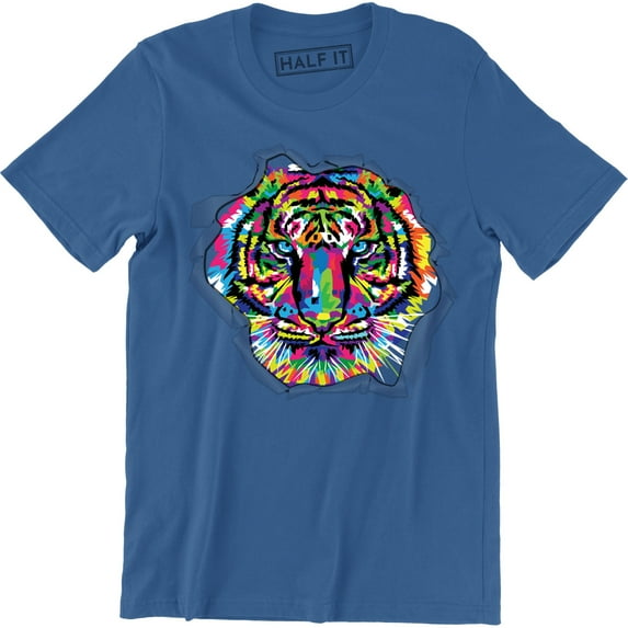 Colorful Tiger Face Neture Wild Animal Pet Lovers Men's T-Shirt