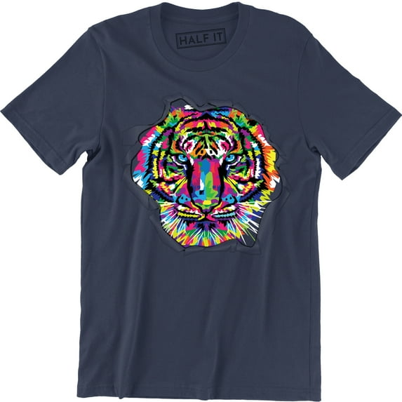 Colorful Tiger Face Neture Wild Animal Pet Lovers Men's T-Shirt