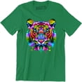 thumbnail image 1 of Colorful Tiger Face Neture Wild Animal Pet Lovers Men's Tee Shirt, 1 of 4