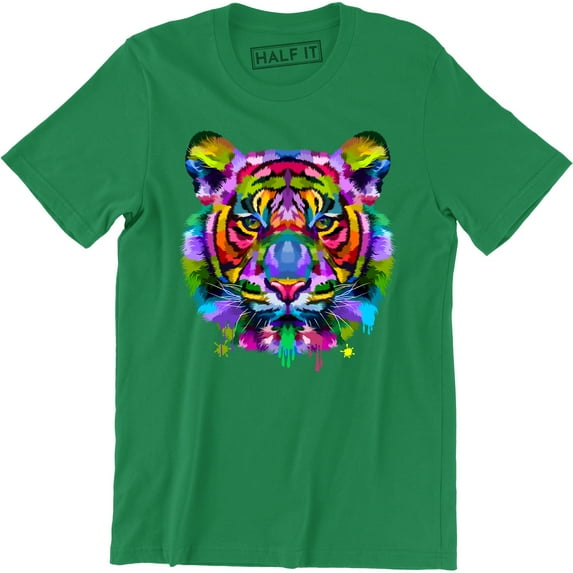 Colorful Tiger Face Neture Wild Animal Pet Lovers Men's Tee Shirt