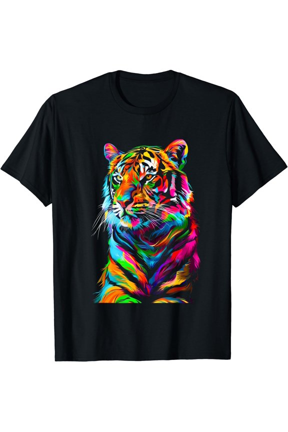 Colorful Tiger, Spirit Animal, Graphic Design, Rainbow Tiger T-Shirt