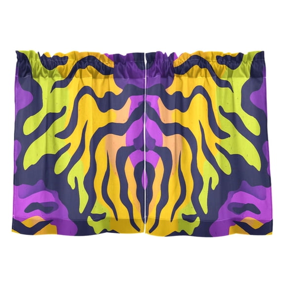 Colorful Tiger Stripes Pattern Tier Curtains Tier Kitchen Living Room Bedroom Balcony 2 Panels 27x36 Inch