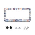 thumbnail image 1 of Colorful Tiles License Plate Frames for Women Men Car Plate Holder Cover Metal Tag Aluminum Car Accessories Front Rear Plate Decor, 1 of 6