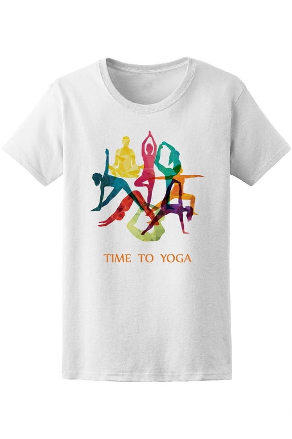 Colorful Time To Yoga Fitness T-Shirt Women -Image by Shutterstock, Female Large