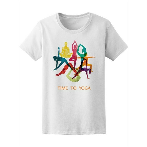 Colorful Time To Yoga Fitness T-Shirt Women -Image by Shutterstock, Female Small