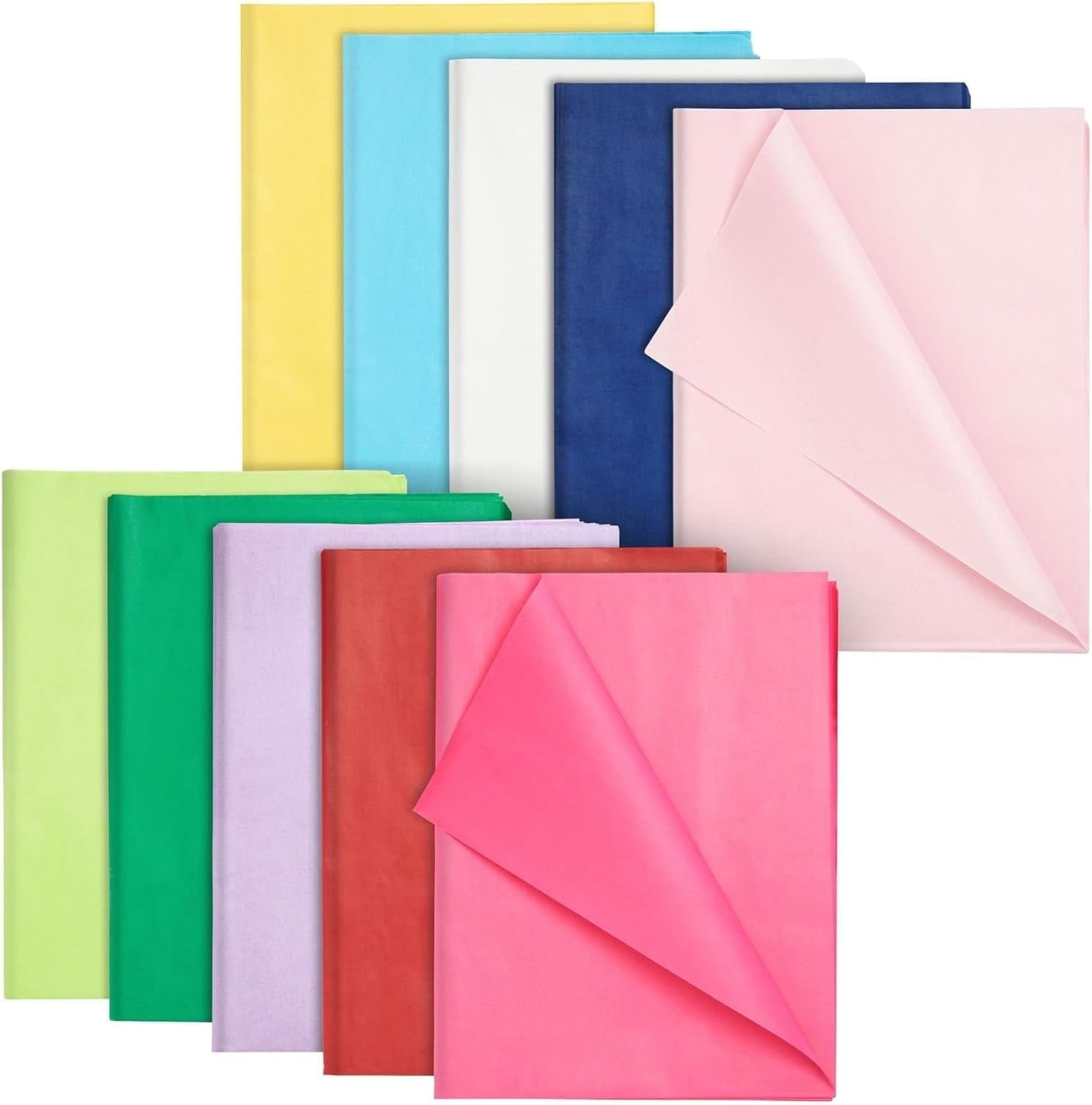 Colorful Tissue Paper for Gift Bags and Wrapping - 120 Sheets Presents & Supplies (10 Colors, 26" L x 19.8" W)
