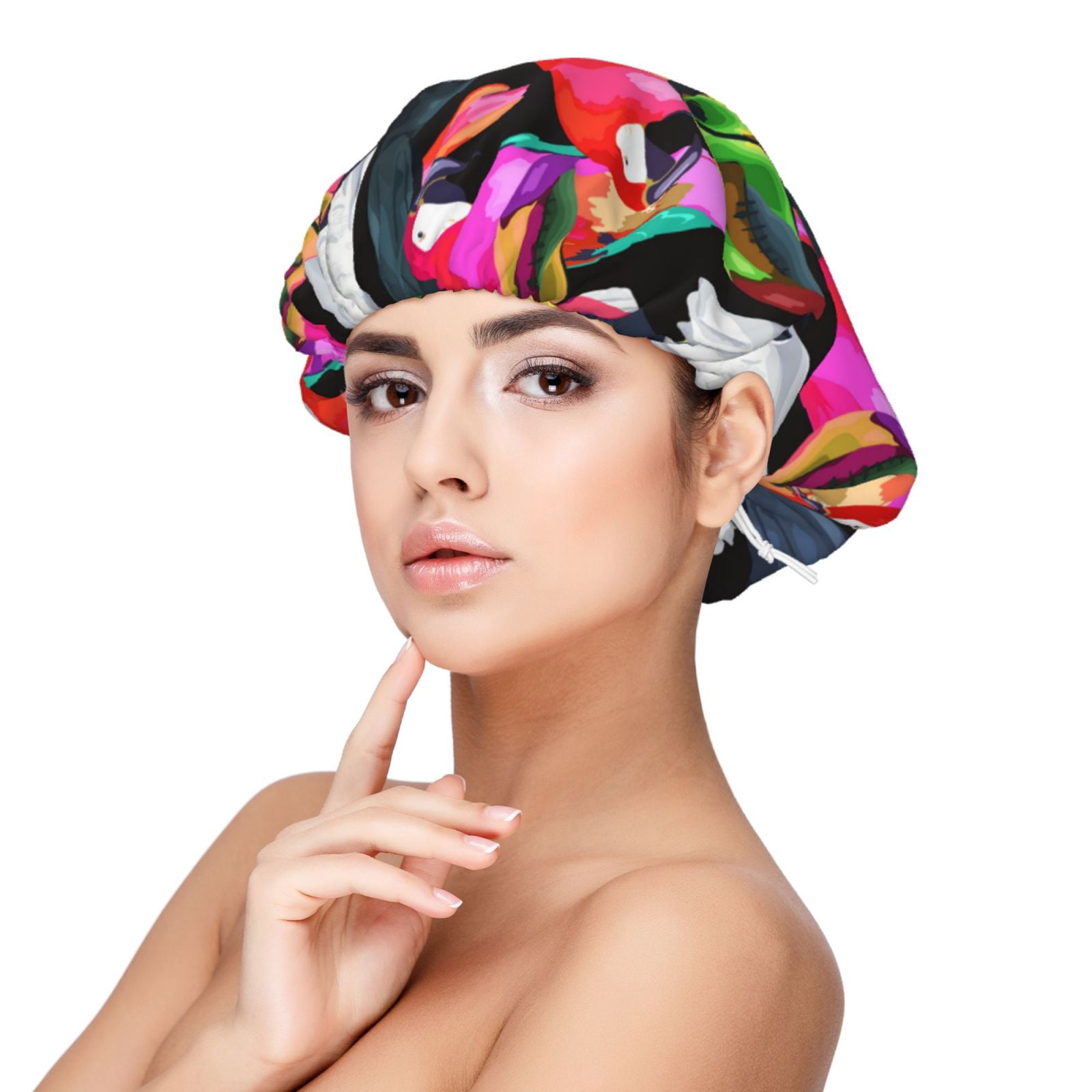 Colorful Toucan Cockatoo Parrot Silk Bonnet for Sleeping Women/Men ...