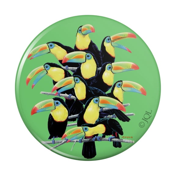 Colorful Toucan Town Rainforest Birds Kitchen Refrigerator Locker Button Magnet