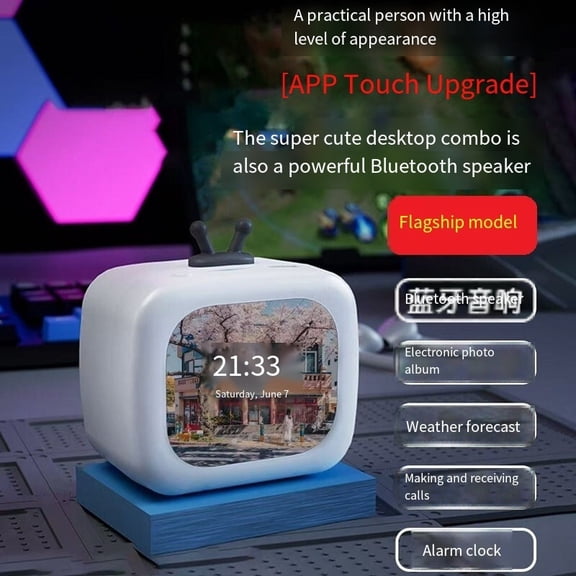 Colorful Touch Screen Small TV & Bluetooth Wireless Speaker - Perfect Birthday Gift for Kids and Girlfriends