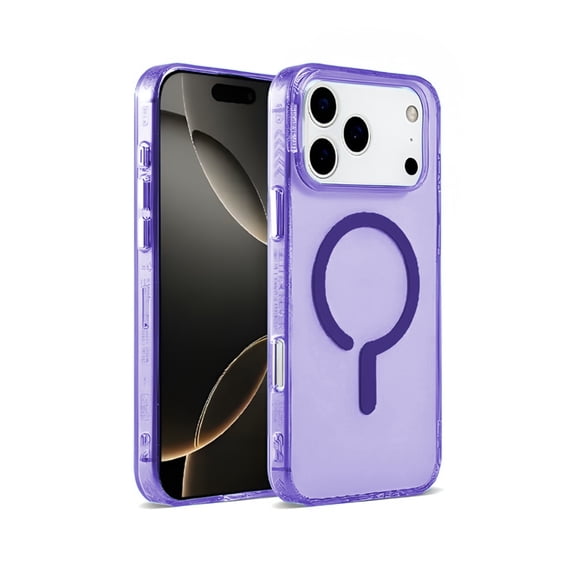 Colorful Transparent Case with MagSafe for iPhone 17 Pro Max - Purple