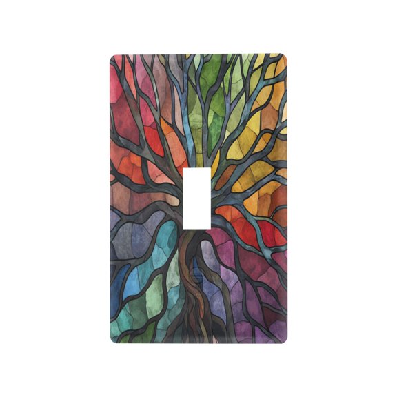 Colorful Tree Branches Light Switch Cover Switch Plate Outlet Cover Plug Cover for Electrical Outlet