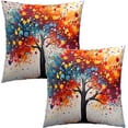 thumbnail image 1 of Colorful Tree Decorative Pillow Covers - Rainbow Plant Art Throw Pillow Covers 20x20 Inch Multicolor Pillowcases Set of 2 Modern Home Decor for Sofa Bedroom Car Couch, 1 of 6