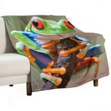 Colorful Tree Frog Print1 Flannel Blanket Lightweight Blanket for