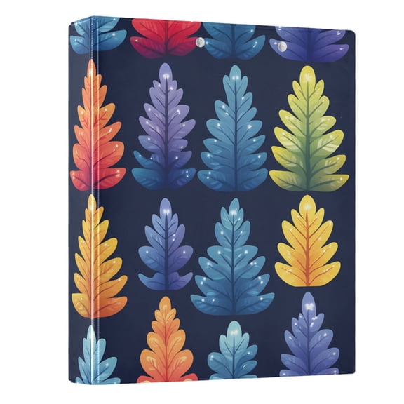 Colorful Tree Hardcover 3 Ring Binder 1.5” Round Rings Letter Size Paper Pockets for School Office Supplies