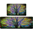thumbnail image 1 of Colorful Tree Kitchen Rug Set of 2 Anti-Fatigue Cushioned Floor Mats Forest Non Slip Waterproof Comfort Standing PVC Rugs Decor for Office Home Laundry Room 17.3 x 28+17.3 x 47 Inches, 1 of 6