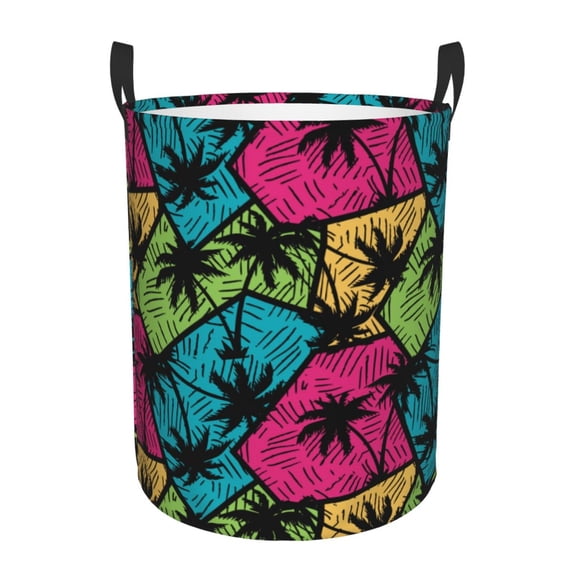 Colorful Tree Laundry Basket, Laundry Hamper Waterproof Laundry Bag Clothes Hamper Laundry Bin with Handles for Bedroom, Living Room, Kids Room-#