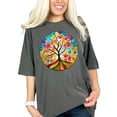 thumbnail image 1 of Colorful Tree of Life T Shirt, Vibrant Mosaic Tree Shirt, Unique Artistic Tree Tee, Multicolor Nature Design, Round Tree Art Shirt, Pepper Comfort Colors T-Shirt, 3XL, 1 of 1